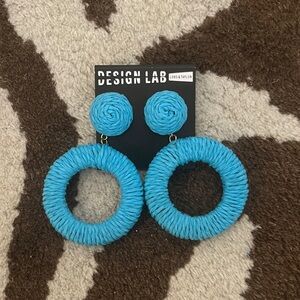 Design Lab Blue Hoop Earrings